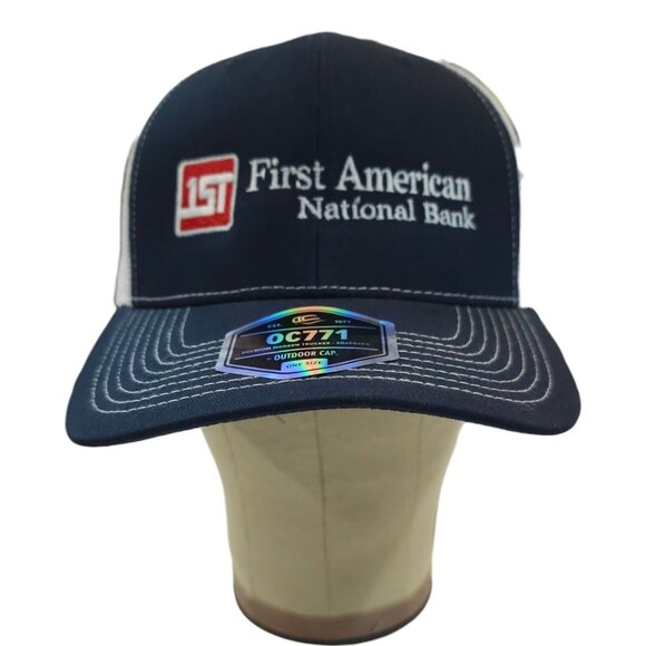 First American National Bank Mesh Snapback Cap Trucker Embroidered Hat NWOT - Picture 10 of 14